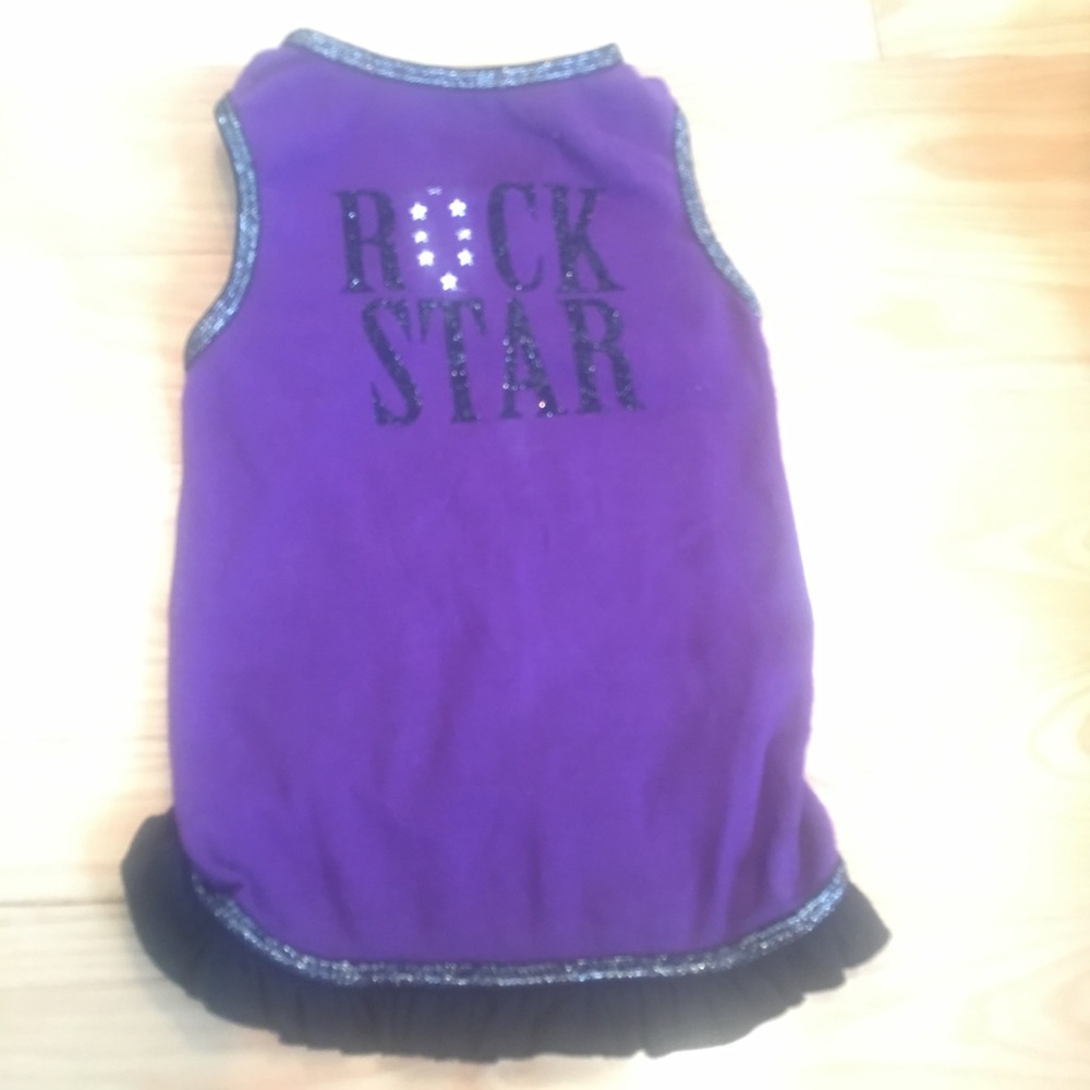 Purple rock star dog dress